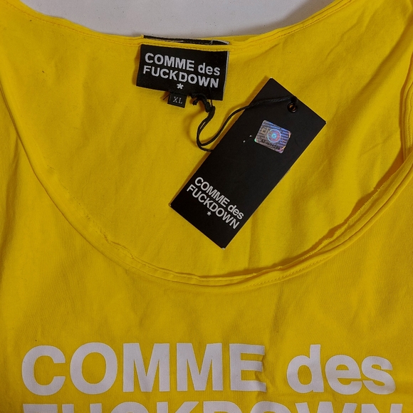 Comme Des F*ckdown yellow cotton  jersey tank dress, XL, NWT - Picture 7 of 7